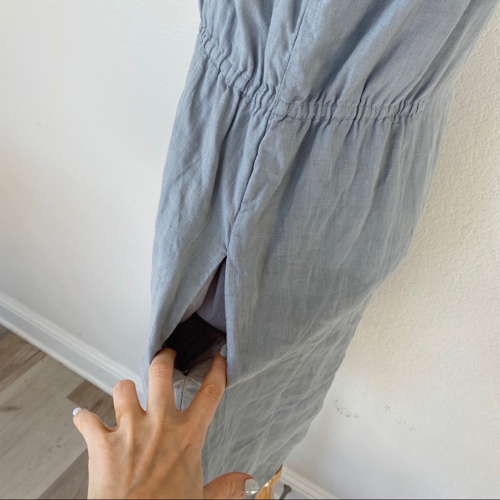 Calypso St. Barth Gray Braid Linen Halter Dress - Picture 3 of 5